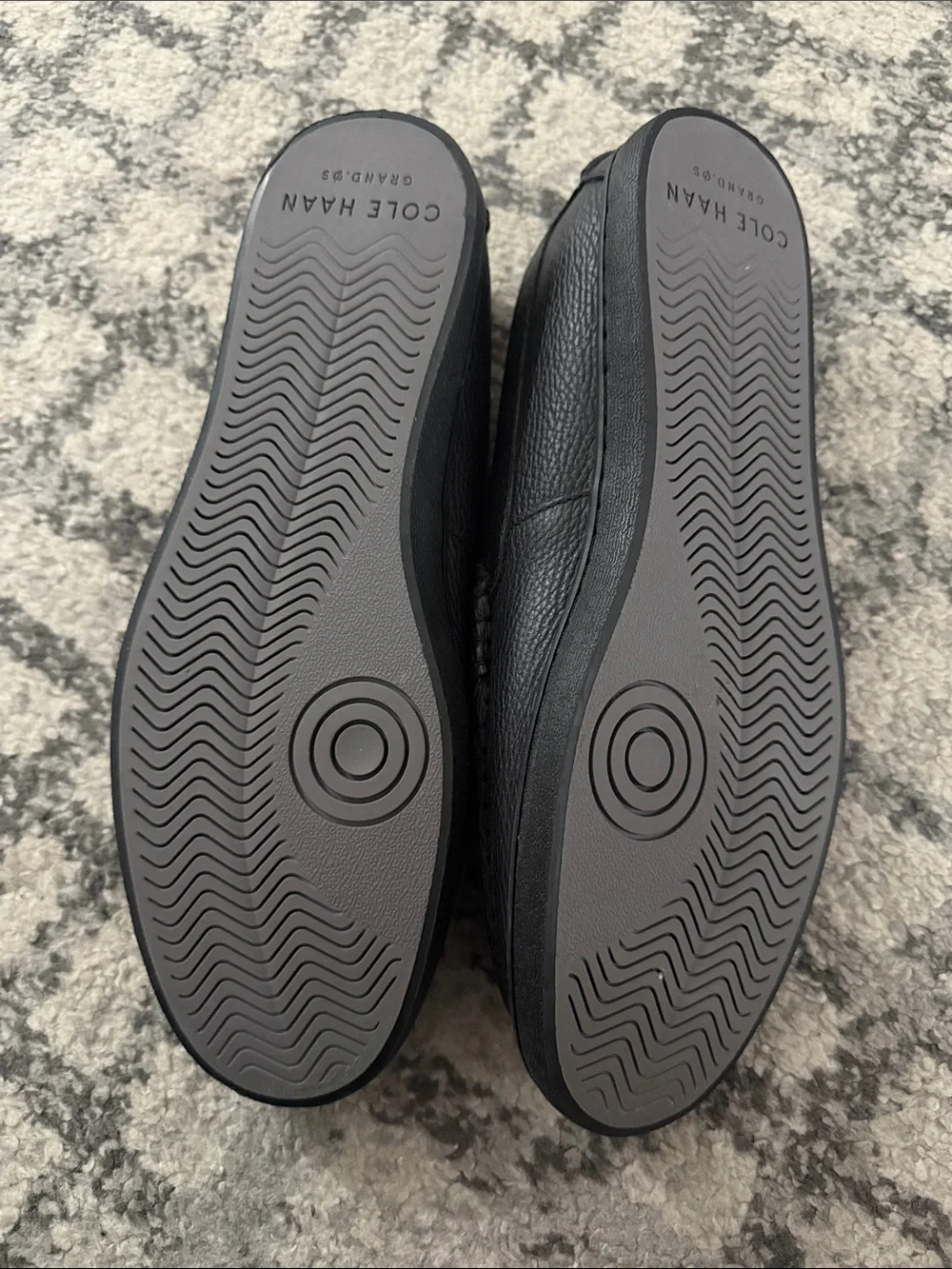 Cole Haan Black Pebbled Leather Penny Loafers